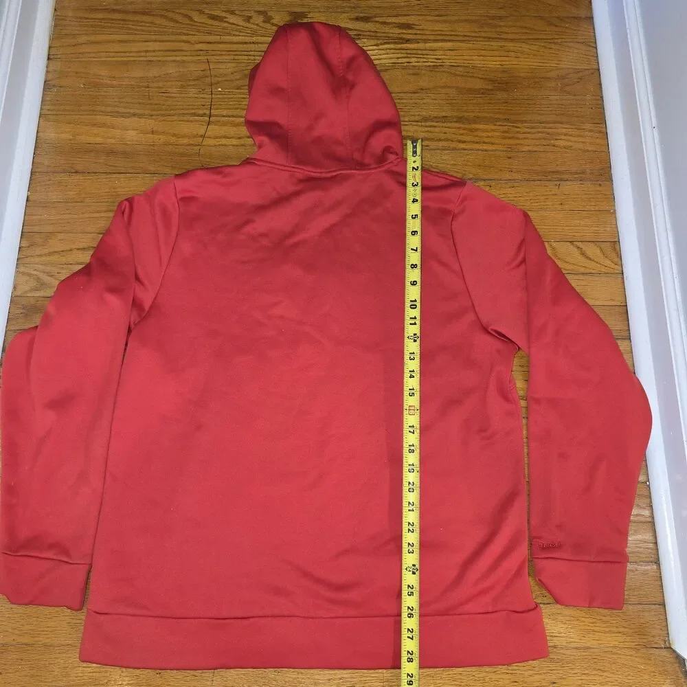 Under Armour Hoodie Loose Fit Long Sleeve Pullover Red Size Large